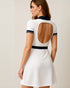 Empire Waist Single knit 100% Cotton Backless Dress Polo Collar
