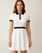 Empire Waist Single knit 100% Cotton Backless Dress Polo Collar