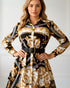 Women's Pleated Short Skirt Dress with All Over Digital Print